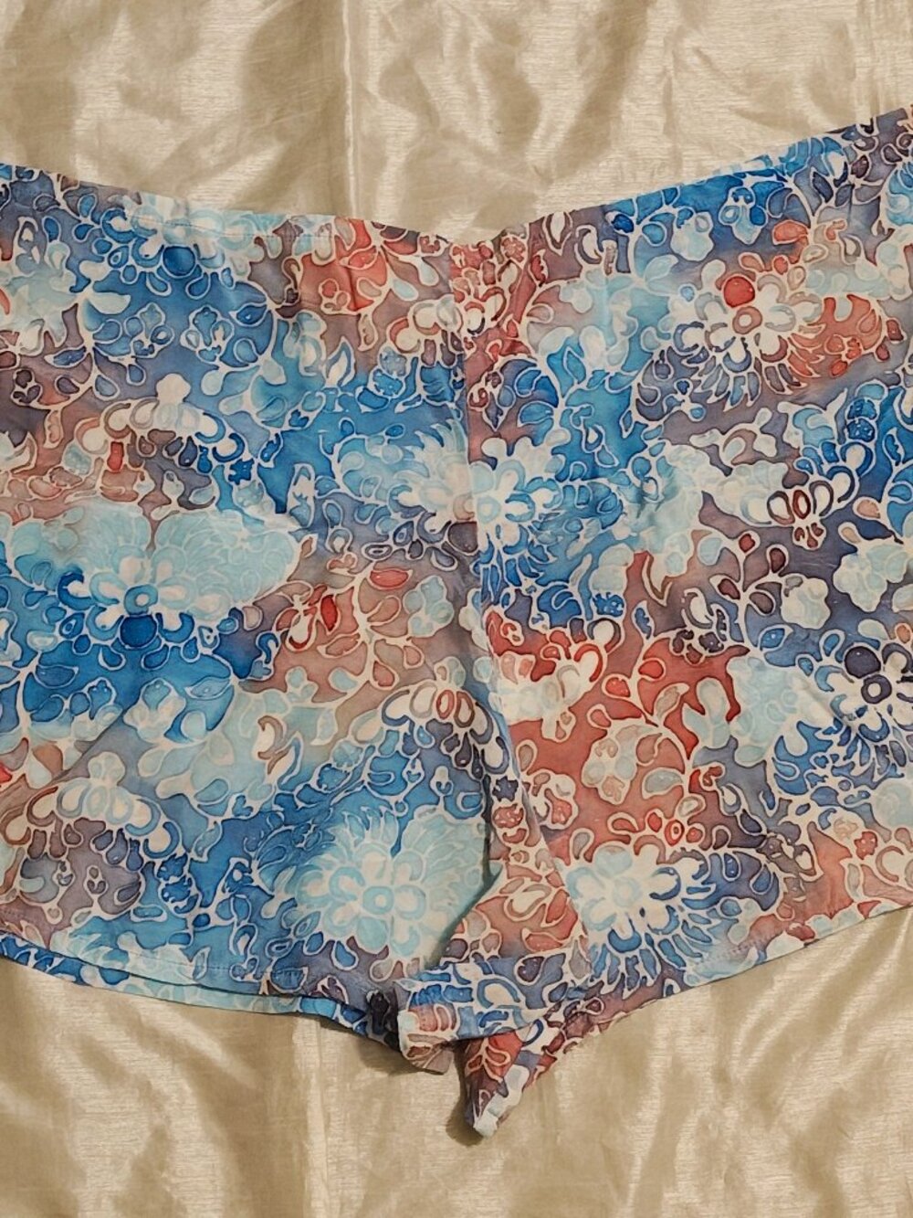 New Penang women waist tie beach bottom shorts sizeL-XL multicolor rayon